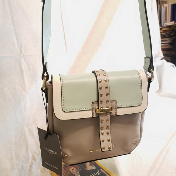 NWT Jack French London Smooth Leather Crossbody - Picture 1 of 8